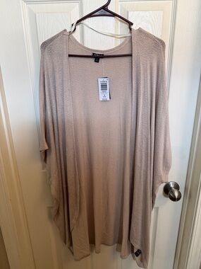 torrid Beige Open-Front Knit Cardigan